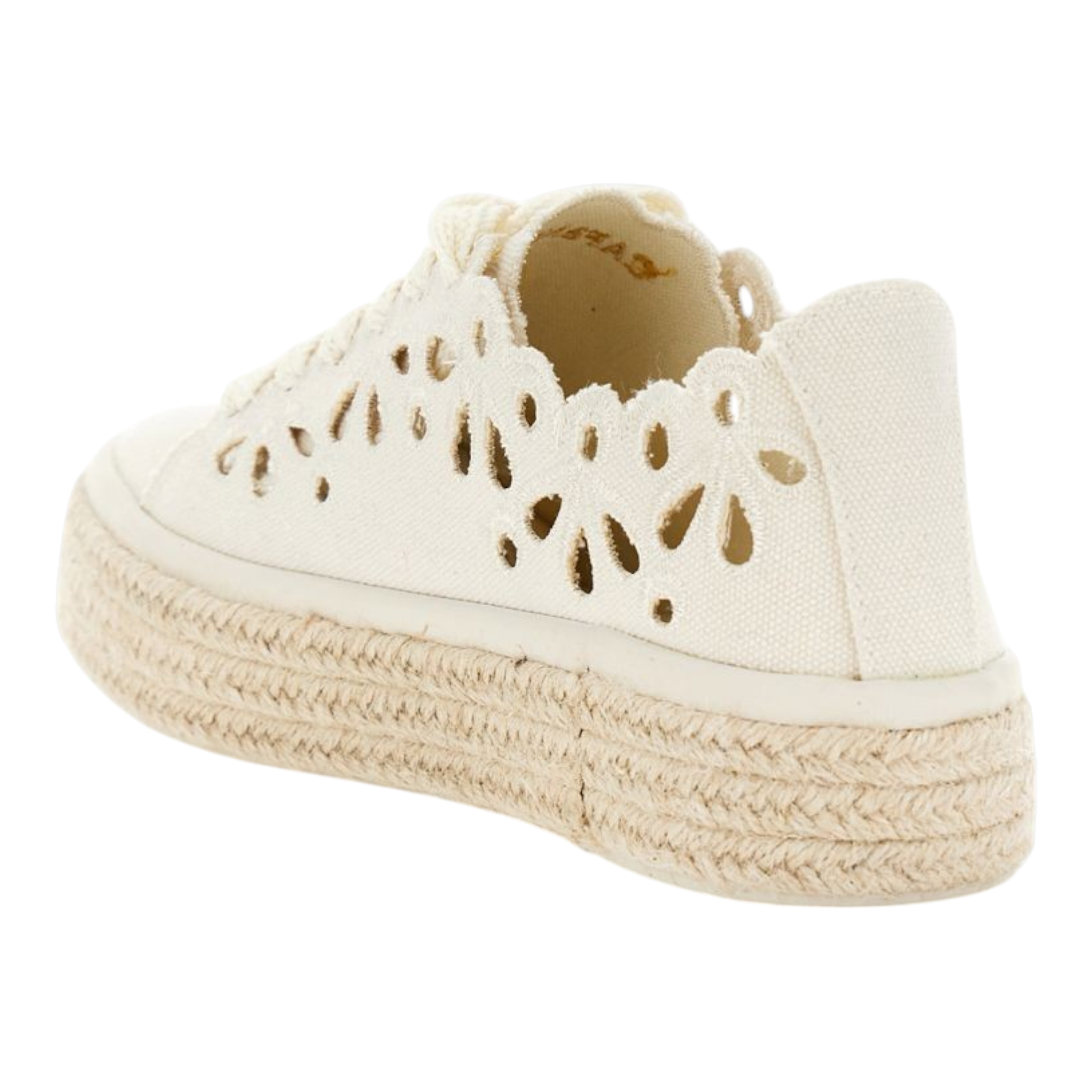 SNEAKERS ALLACCIATE IN TESSUTO TRAFORATO BEIGE