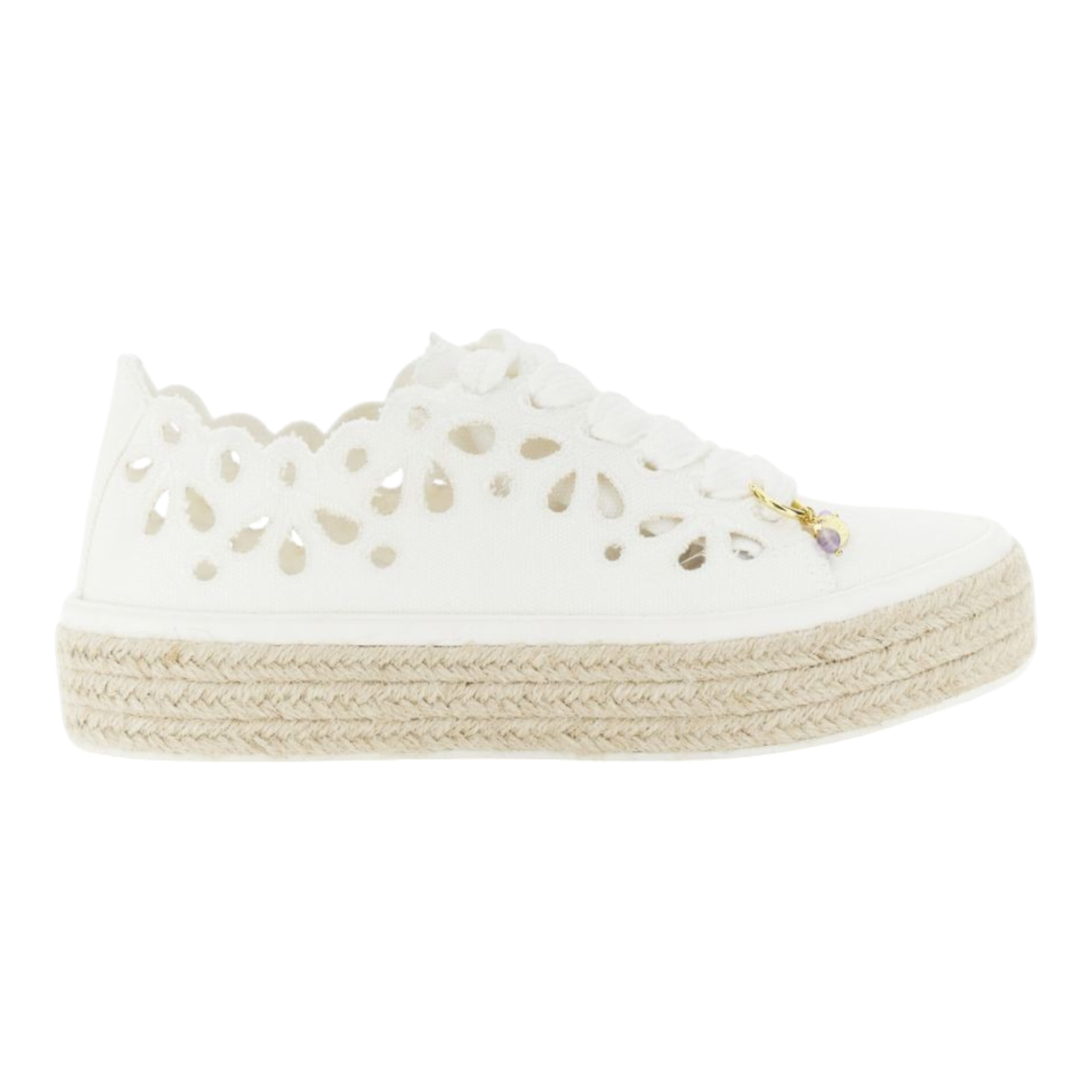 SNEAKERS ALLACCIATE IN TESSUTO TRAFORATO BIANCO