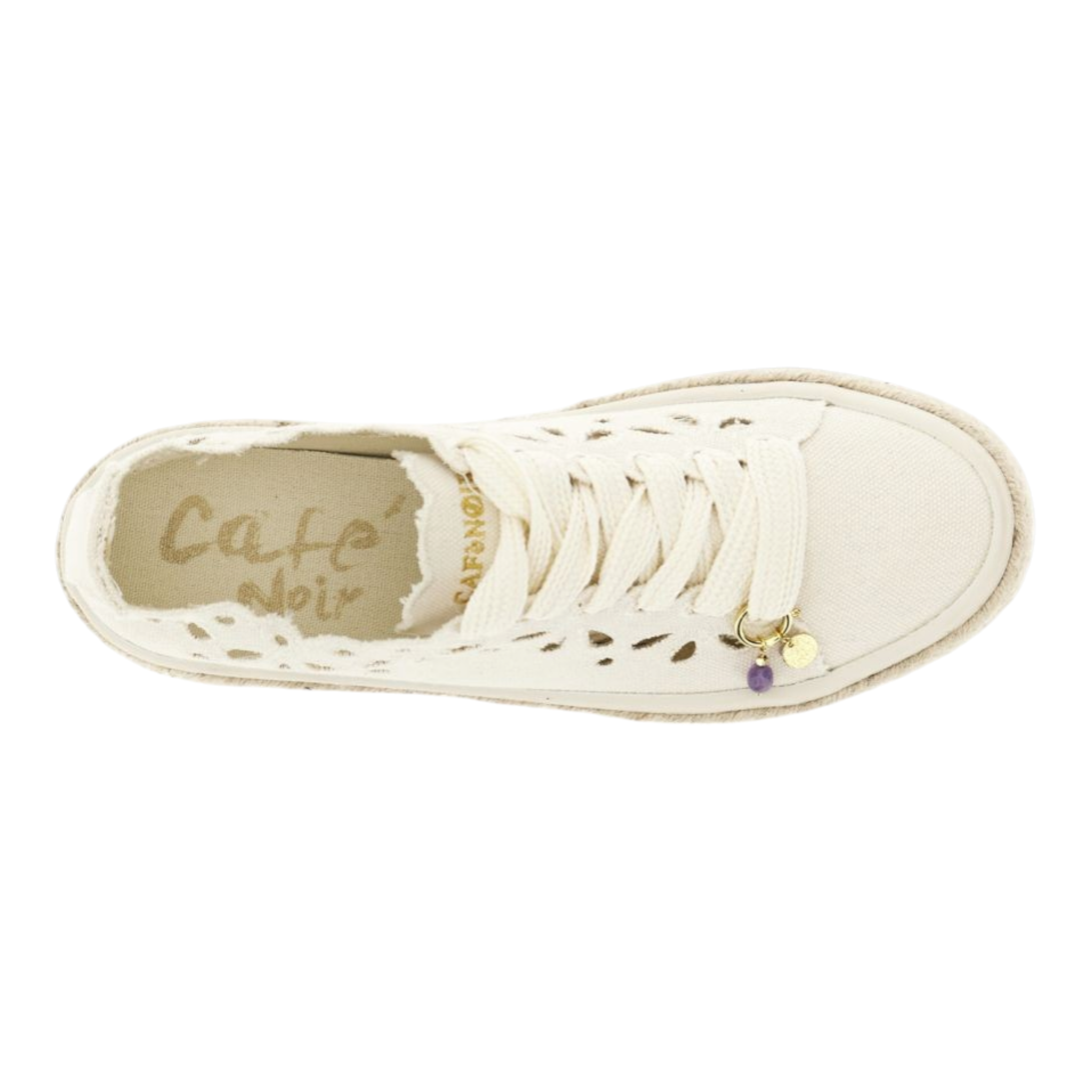 SNEAKERS ALLACCIATE IN TESSUTO TRAFORATO BEIGE