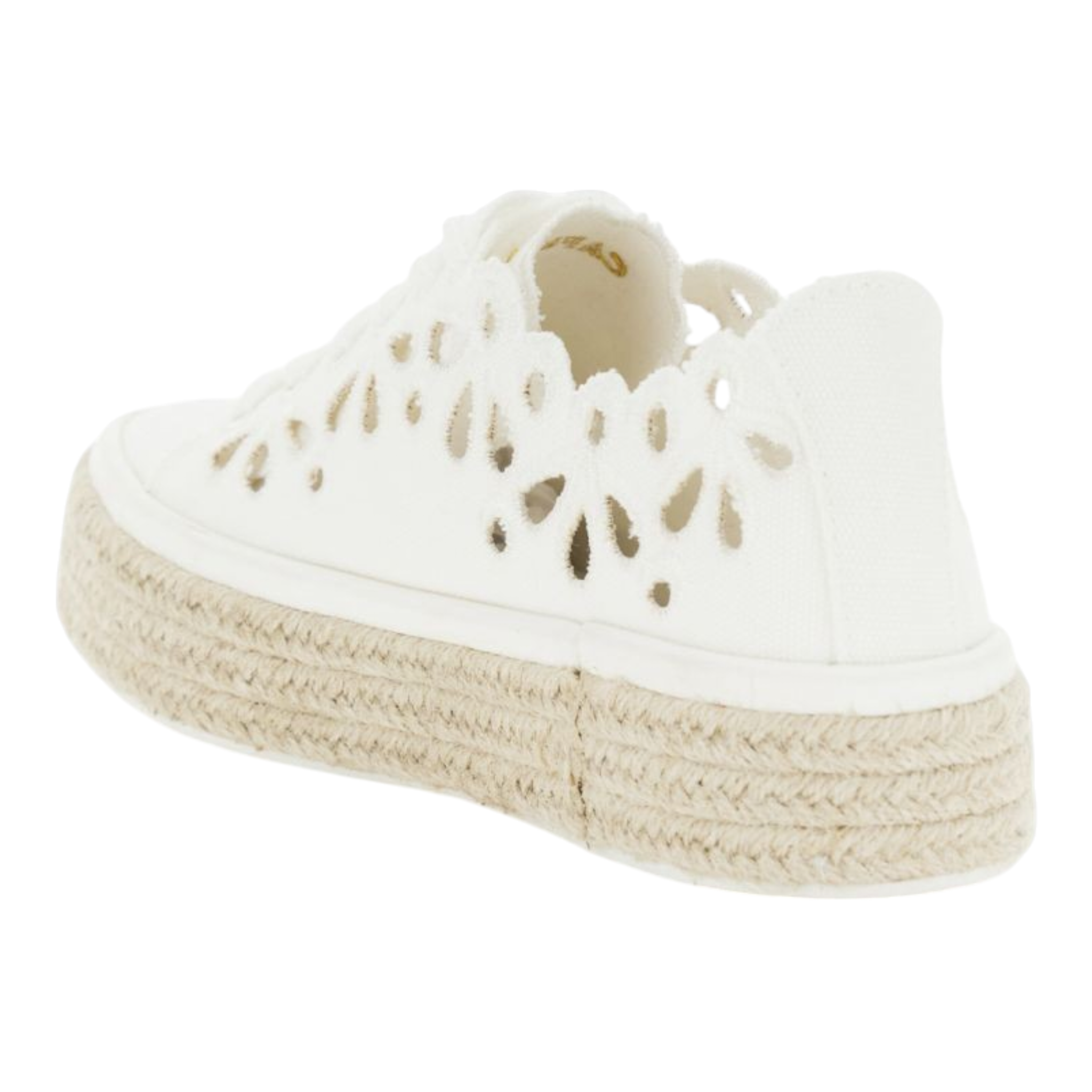 SNEAKERS ALLACCIATE IN TESSUTO TRAFORATO BIANCO