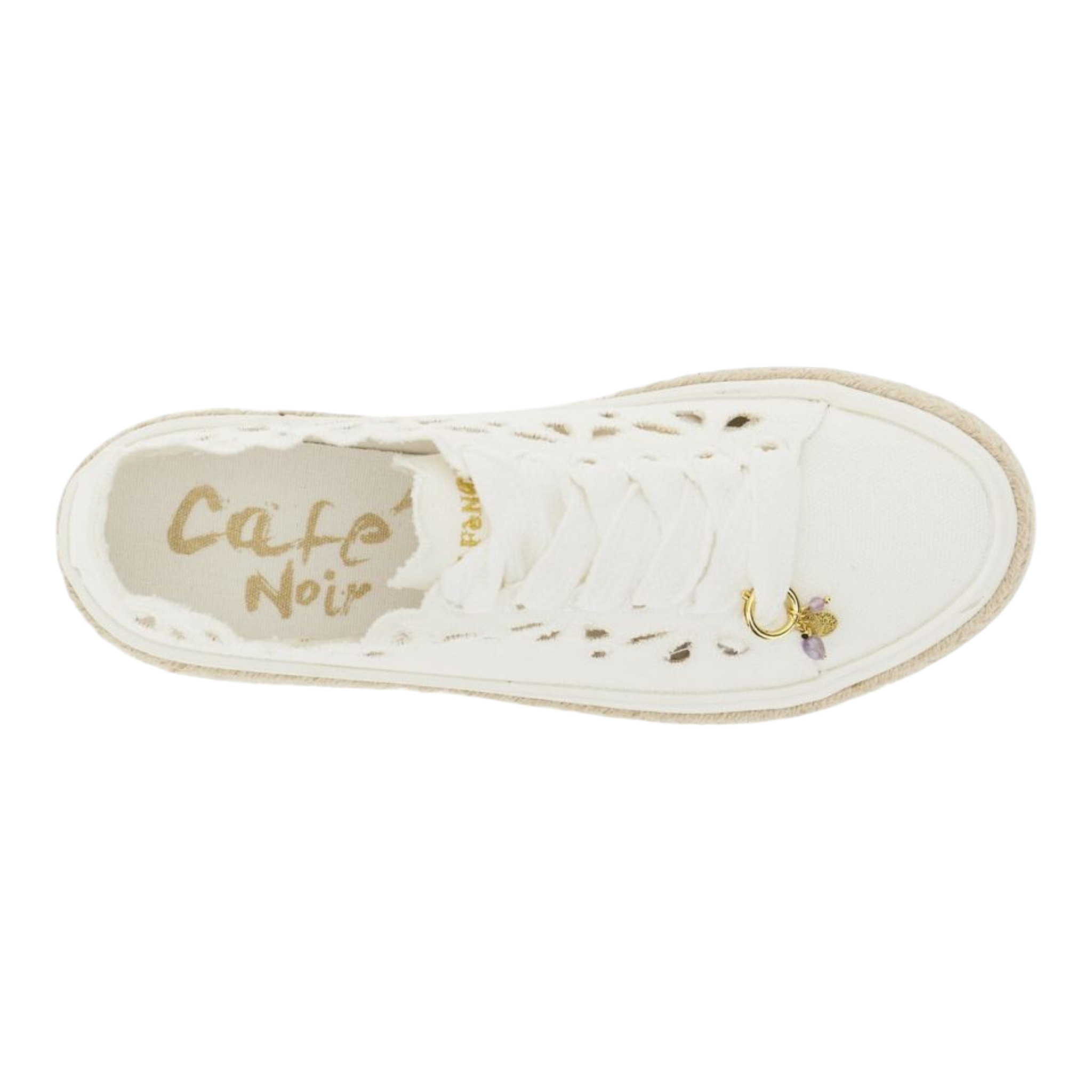SNEAKERS ALLACCIATE IN TESSUTO TRAFORATO BIANCO