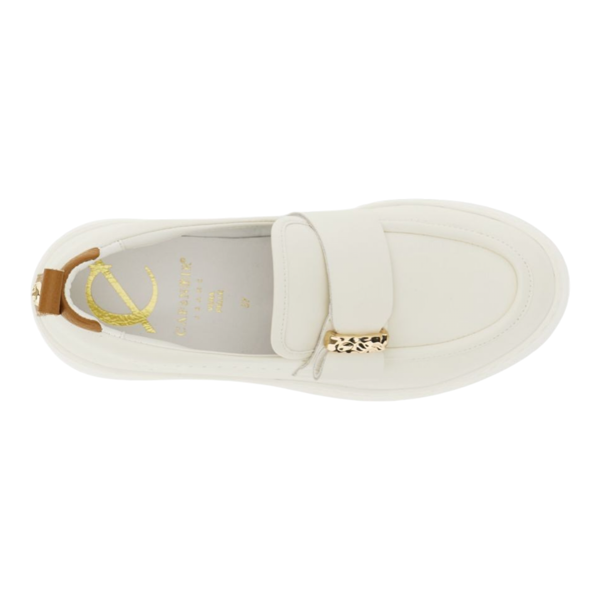 MOCASSINO IN PELLE RIVESTITA CON ACCESSORIO BEIGE
