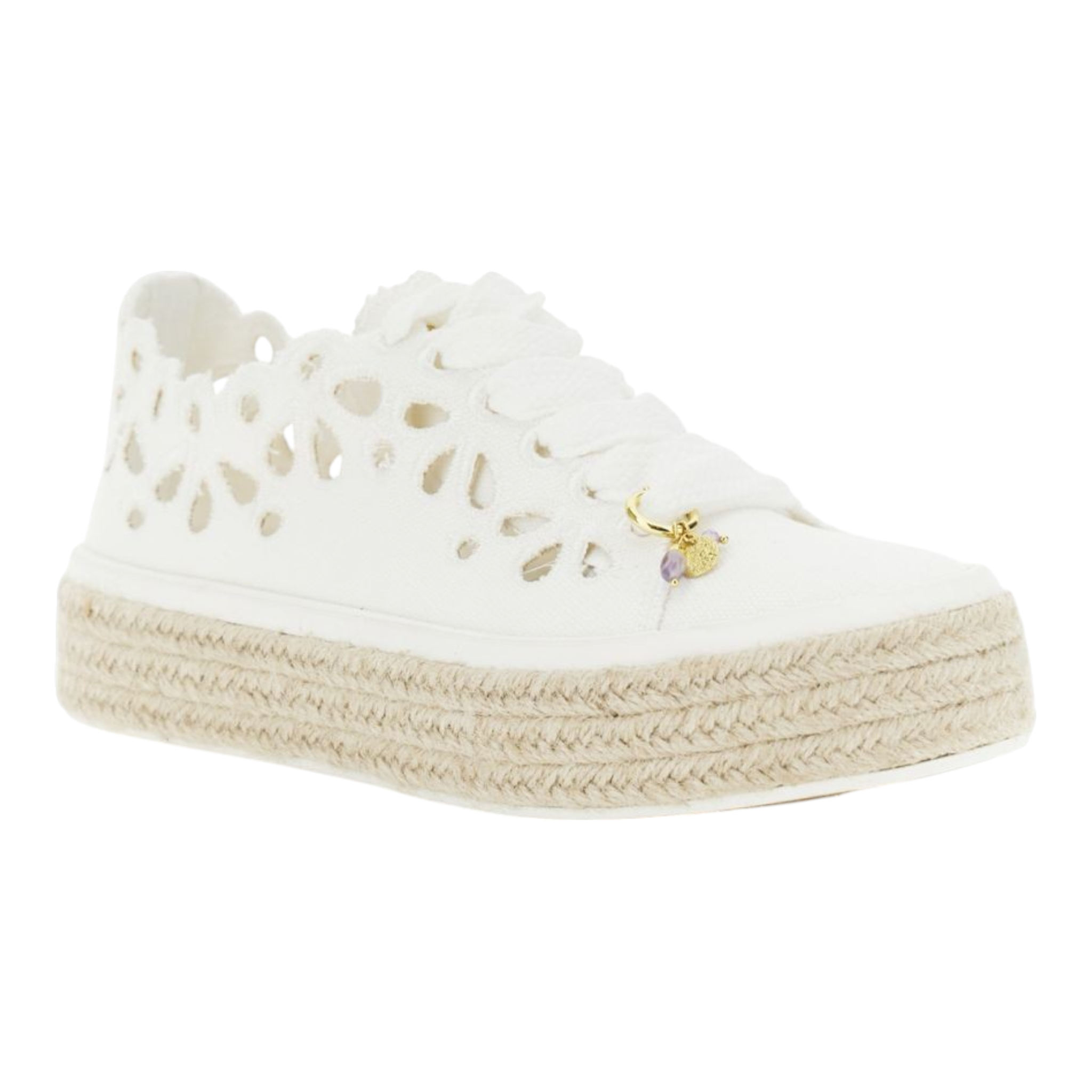 SNEAKERS ALLACCIATE IN TESSUTO TRAFORATO BIANCO