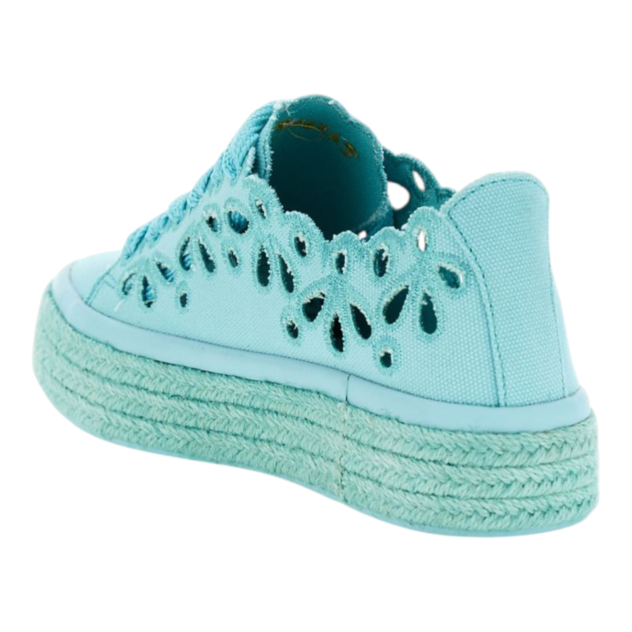 SNEAKERS ALLACCIATE IN TESSUTO TRAFORATO CELESTE