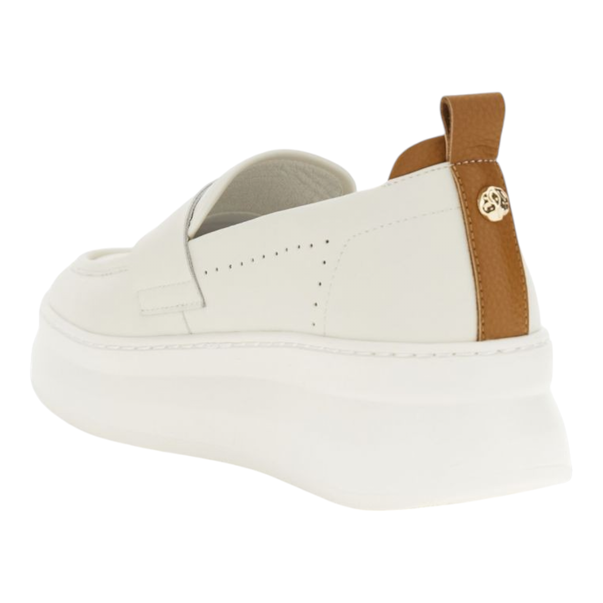 MOCASSINO IN PELLE RIVESTITA CON ACCESSORIO BEIGE