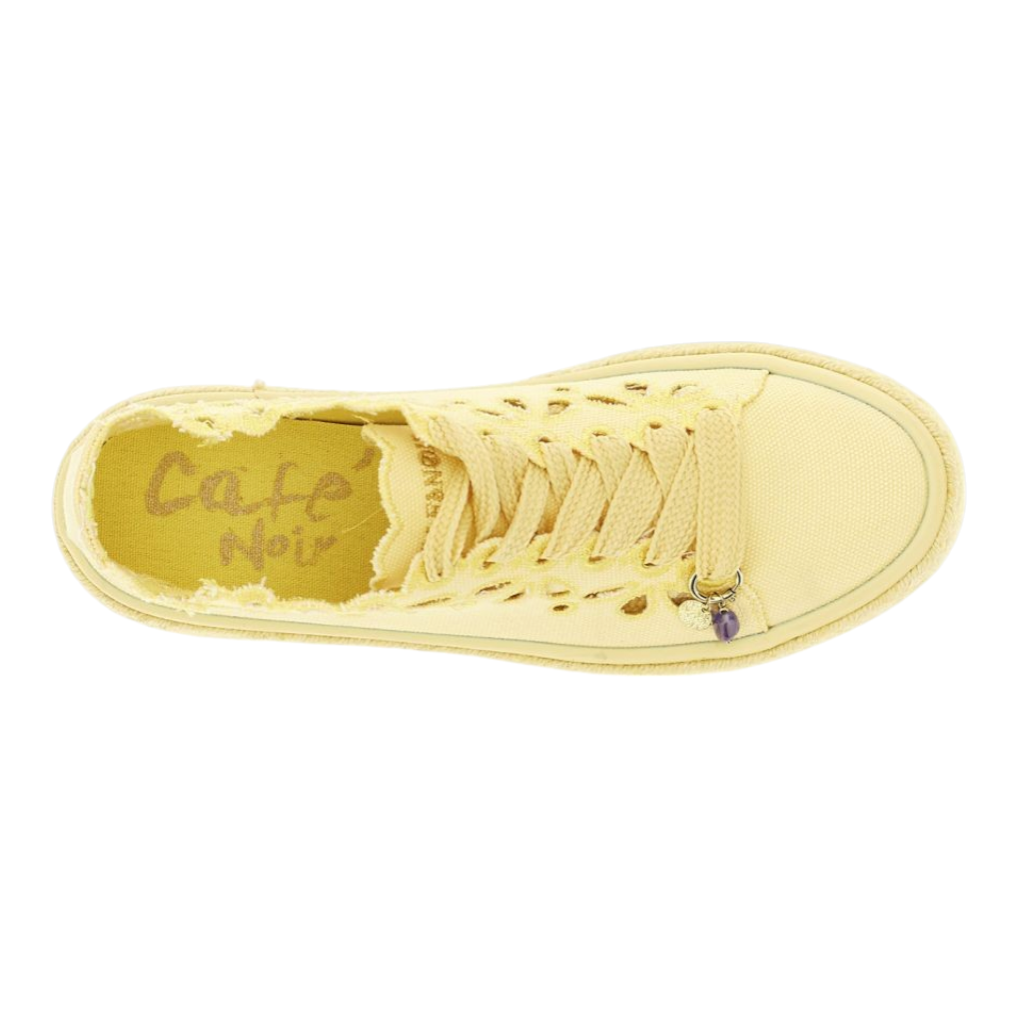 SNEAKERS ALLACCIATE IN TESSUTO TRAFORATO GIALLO